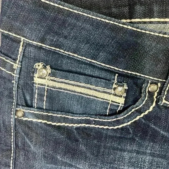 ZCO Premium Boot cut Jeans Womens 15 Blue denim Embroidered cute pocket 0403 - Picture 3 of 11